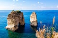 Pigeon Rocks at Raouche in Beirut, Lebanon Royalty Free Stock Photo