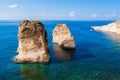 Pigeon Rocks at Raouche in Beirut, Lebanon Royalty Free Stock Photo