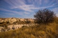 Pigeon valley, Cappadocia, Turkey: Beautiful landscape with mountains and rocks in Sunny weather in the valley near Goreme Royalty Free Stock Photo