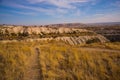 Pigeon valley, Cappadocia, Turkey: Beautiful landscape with mountains and rocks in Sunny weather in the valley near Goreme Royalty Free Stock Photo