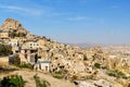 Pigeon valley and Uchisar castle in Cappadocia. Turkey Royalty Free Stock Photo