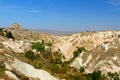 Pigeon valley and Uchisar castle in Cappadocia. Turkey Royalty Free Stock Photo
