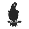 Pigeon vector icon.black vector icon isolated on white background pigeon.