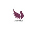 Pigeon vector logo design symbol of peace and humanity icon. Beautiful pigeon illustration vector logo. Royalty Free Stock Photo