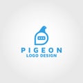Pigeon vector logo design templates Royalty Free Stock Photo