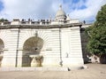 Pigeons at the fountain at Sacre Coeur Basilica, Paris, France Royalty Free Stock Photo