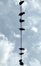 Abstract Bird Dangles on Wire