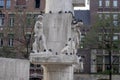 Pigeons On The Remembrance Of The Dead Statue At Amsterdam The Netherlands 2018