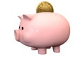 Pigg Bank Time Is Money Saving Royalty Free Stock Photo