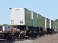 Piggy-back trailers on an train