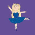 piggy ballerina in a blue dress Royalty Free Stock Photo