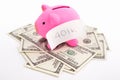 Piggy bank 401K and dollar Royalty Free Stock Photo