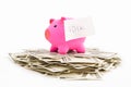 Piggy bank 401K and dollar Royalty Free Stock Photo