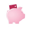 Piggy bank accepting credit cards