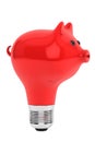 Piggy Bank as Light Bulb Royalty Free Stock Photo