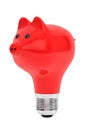 Piggy Bank as Light Bulb Royalty Free Stock Photo