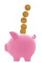 Piggy Bank with Australian Dollars Royalty Free Stock Photo