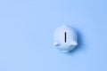 Cute piggy bank. Top view point, flat lay Royalty Free Stock Photo