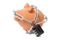 Piggy Bank in Chains with Padlock Royalty Free Stock Photo