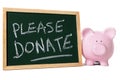 Donation box message piggy bank charity fund isolated Royalty Free Stock Photo