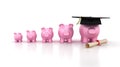 Piggy Bank Chart with Mortarboard