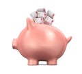 Piggy Bank with Chinese Yuan Royalty Free Stock Photo