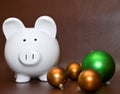 Piggy bank and Christmas balls