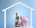 Piggy bank coin jar Home Equity Royalty Free Stock Photo