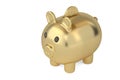 Piggy bank with coin. Money saving, economy, investment, banking or business services concept., 3D rendering. 3D illustration