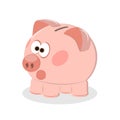 Piggy bank with coin vector illustration. Icon saving or accumulation of money, investment. Icon piggy bank in a flat style, Royalty Free Stock Photo