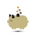 Piggy bank with coin vector illustration on white background Royalty Free Stock Photo