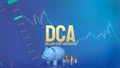 The piggy bank and coins for dca or Dollar Cost Averaging on business background 3d rendering