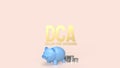The piggy bank and coins for dca or Dollar Cost Averaging concept 3d rendering