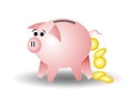 Piggy Bank With Coins Losing Money Royalty Free Stock Photo