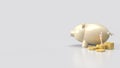 The piggy bank and coins for saving or business concept 3d rendering Royalty Free Stock Photo