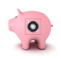 Piggy bank with combination lock Royalty Free Stock Photo