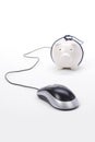 Piggy Bank and computer mouse Royalty Free Stock Photo