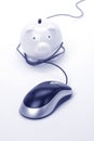 Piggy Bank and computer mouse Royalty Free Stock Photo