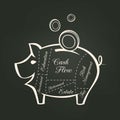 Piggy Bank Cuts with Money Savings Financial concept