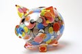 a piggy bank design that goes beyond the traditional and embraces a whimsical and playful aesthetic Royalty Free Stock Photo