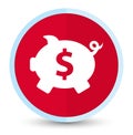 Piggy bank dollar sign icon flat prime red round button Royalty Free Stock Photo