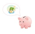 Piggy bank dream a rest Royalty Free Stock Photo