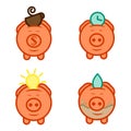 Piggy bank economize icon