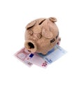 Piggy bank and euro Royalty Free Stock Photo