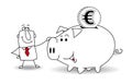 Piggy bank and euro Royalty Free Stock Photo