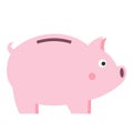Piggy Bank Flat Icon Isolated on White