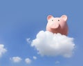 Piggy bank flying free Royalty Free Stock Photo