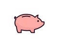 Piggy bank in the form of a pig for storing money financial symbol