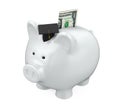 Piggy Bank with Graduation Cap Isolated Royalty Free Stock Photo