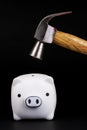 Piggy Bank With Hammer Royalty Free Stock Photo